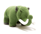 Knitted Mastodon Dinosaur Soft Toy Moss Green Plush