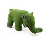 Knitted Mastodon Dinosaur Soft Toy Moss Green Plush