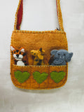 Handmade Felt Puppet Animal Bag - Orange Zoo