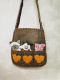 Handmade Felt Puppet Animal Bag - Brown Farm