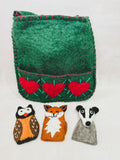 Handmade Felt Puppet Animal Bag - Green Countryside