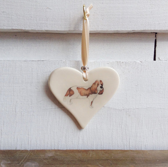 Dimbleby Ceramics - King Charles Spaniel Ceramic Hanging Heart