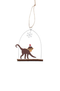 Shoeless Joe - Monkey Walking Hanging Christmas Decoration