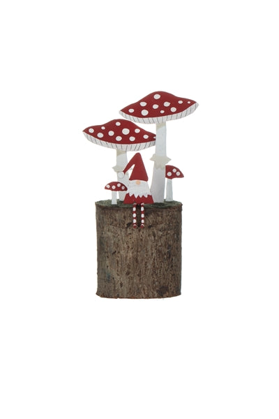 Tomte Gonk & Toadstools Block - Shoeless Joe - Christmas Decoration