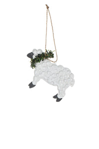 Shoeless Joe - Tin Sheep with Wreath