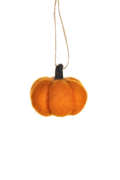 Shoeless Joe - Felt Orange Pumpkin Hanging Decoration Halloween