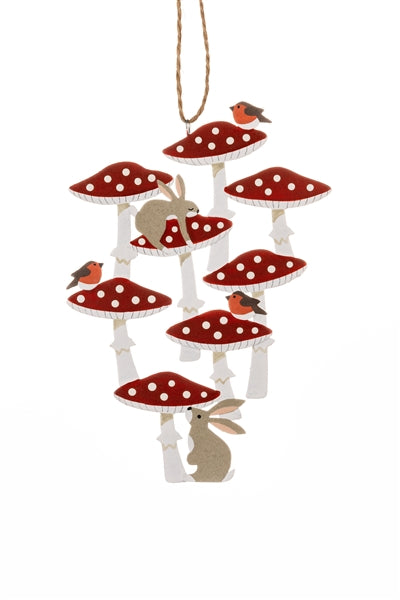Shoeless Joe - A Colony of Red Toadstools - Christmas Hanging Decoration