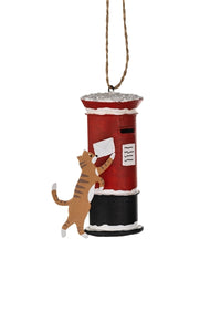 Posting Christmas Card Cat - Shoeless Joe - Christmas Hanging Decoration