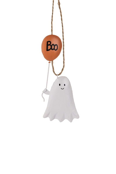 Shoeless Joe - Tin Ghost with Boo Balloon Hanging Decoration Halloween