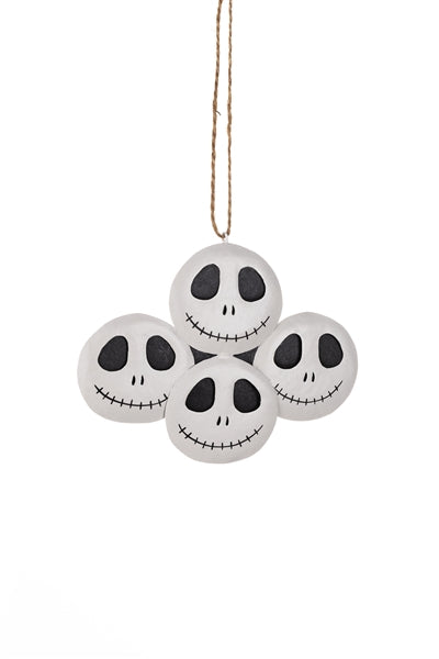 Shoeless Joe - Four Skelly Skeleton Faces Hanging Decoration Halloween