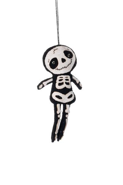 Shoeless Joe - Felt Skeleton Mr Bones Hanging Decoration Halloween