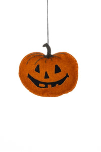 Shoeless Joe - Felt Grinning Pumpkin Hanging Decoration Halloween