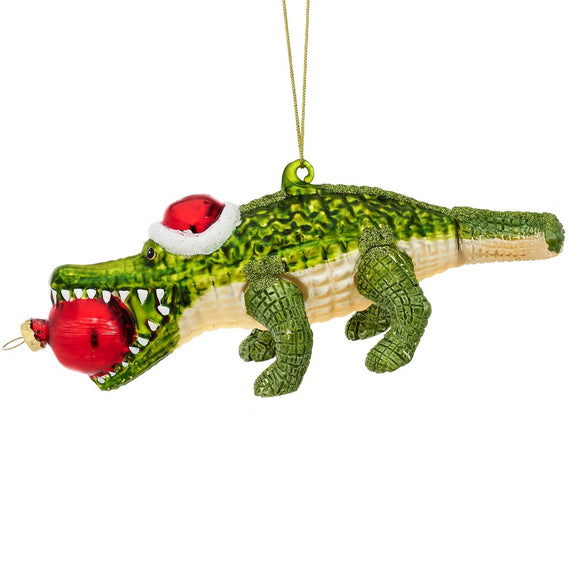 Sass & Belle - Jungle Fun Santa Alligator Shaped Bauble
