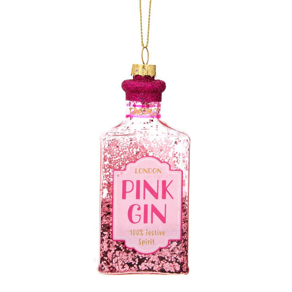 Sass & Belle - Christmas Cheer Pink Gin Shaped Bauble