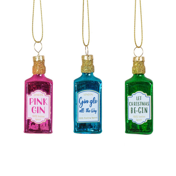 Sass & Belle - Gin Bottles Mini Bauble Set