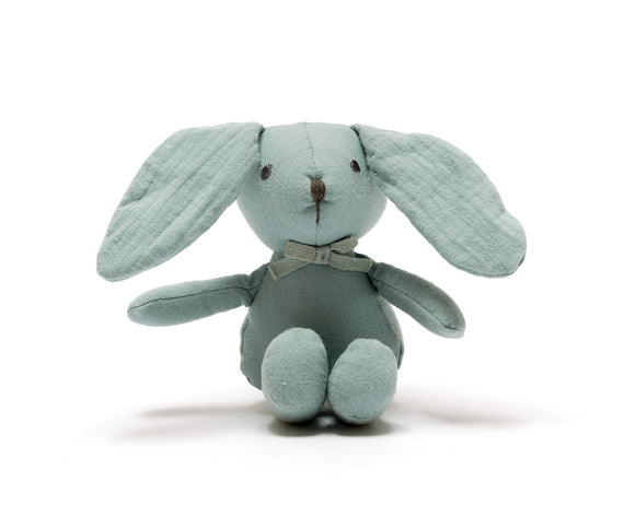 Cotton Teal Blue Bunny Rabbit Baby Toy