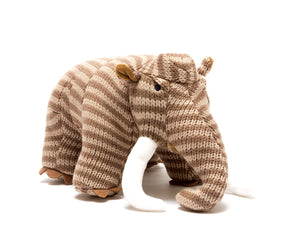 Knitted Brown Stripe Woolly Mammoth Dinosaur Soft Toy