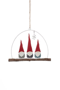 Tomte Trio of Gnomes Hanging Decoration