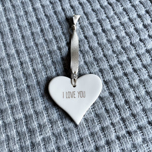 Dimbleby Ceramics - “I Love You” Ceramic Hanging Heart