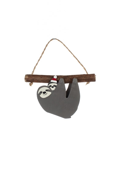 Shoeless Joe - Sloth & Xmas Baby - Hanging Christmas Decoration