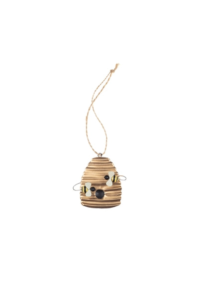 Shoeless Joe - Tin Beehive - Hanging Christmas Decoration