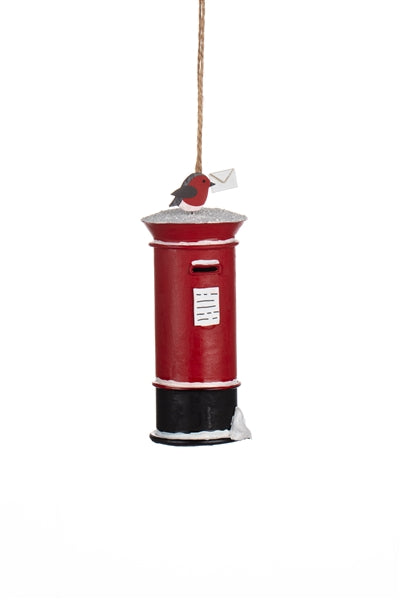 Shoeless Joe - Large Post Box Robin - Hanging Christmas Decoration