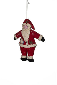 Shoeless Joe - Felt Santa Snowman Pocket - Hanging Christmas Decoration
