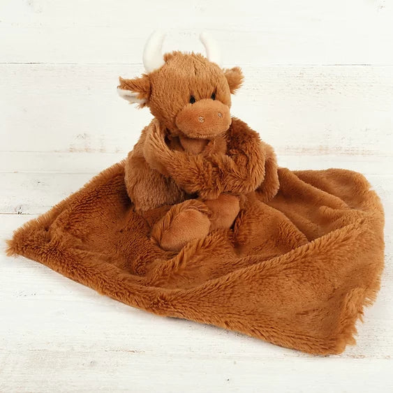 Jomanda - Highland Coo Cow Toy Soother Brown