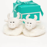 Jomanda - Highland Coo Cow Cream Baby Slippers