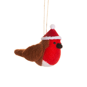 Sass & Belle - Festive Robin Felt - Hanging Christmas Decoration