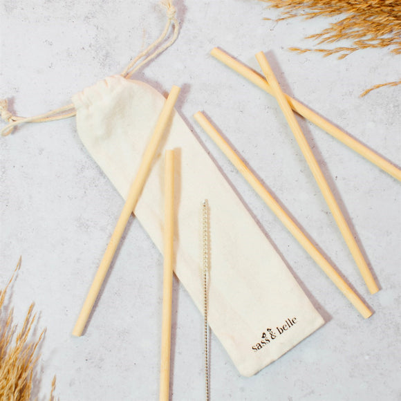 Sass & Belle - Bamboo Straws - Set Of 6