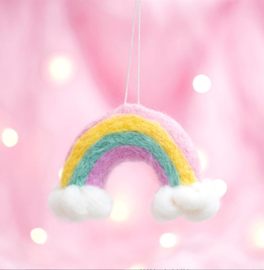 Sass & Belle - Wonderland Rainbow and Clouds Hanging Felt Christmas Decoration