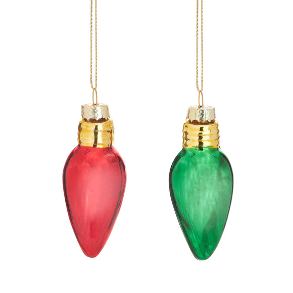 Sass & Belle - Christmas Light Bulbs Shaped Bauble - Set Of 2