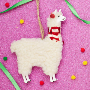 Sass & Belle - Festive Llama Hanging Decoration