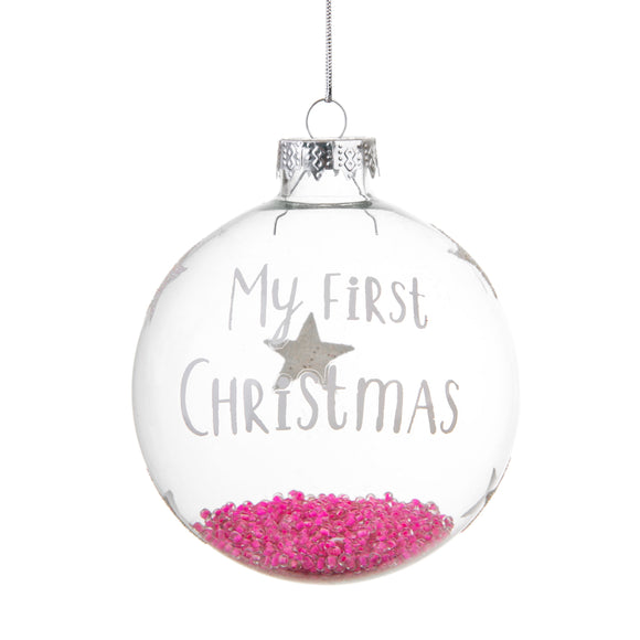Sass & Belle - Baby Pink My First Christmas Bauble