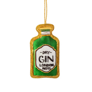 Sass & Belle - Gin Bottle Zari Embroidery Hanging Decoration