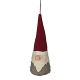 Shoeless Joe Fabric Felt Tomte Beaded Gnome Hanging Christmas Tree Decoration