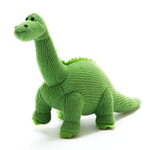 Knitted Green Diplodocus Dinosaur Soft Toy