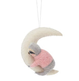 Sass & Belle Sloth on the Moon Hanging Felt Decoration